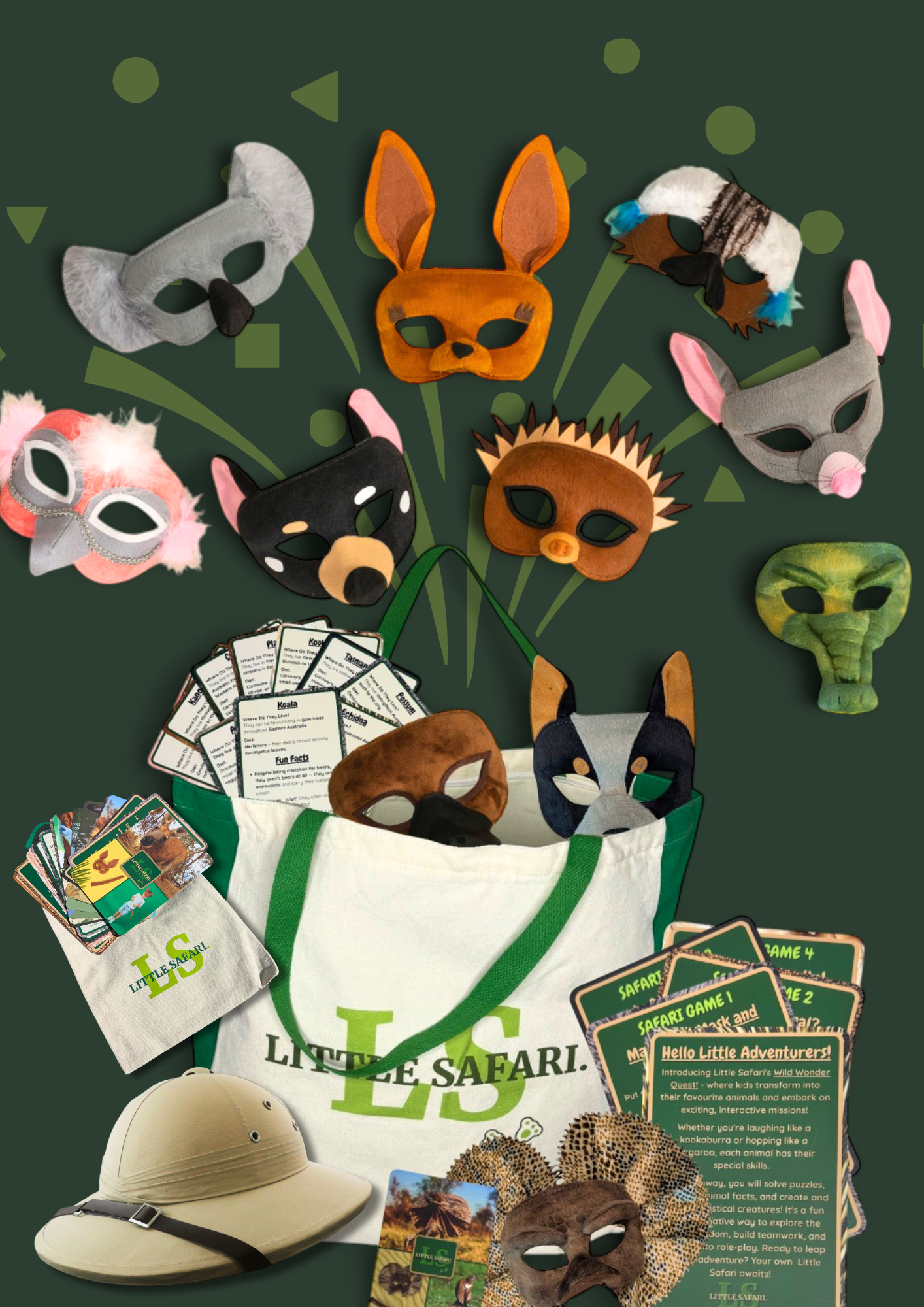 Frill Neck Lizard - Animal Mask & Tail Set