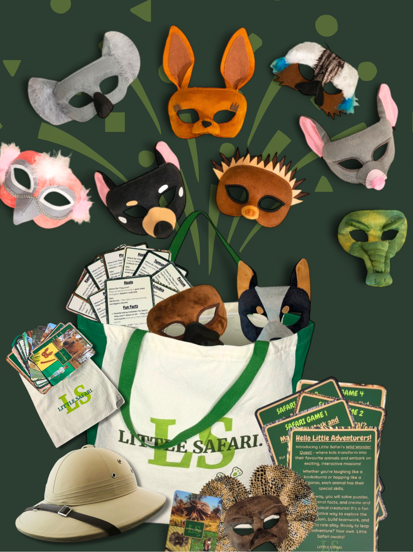 Frill Neck Lizard - Animal Mask & Tail Set