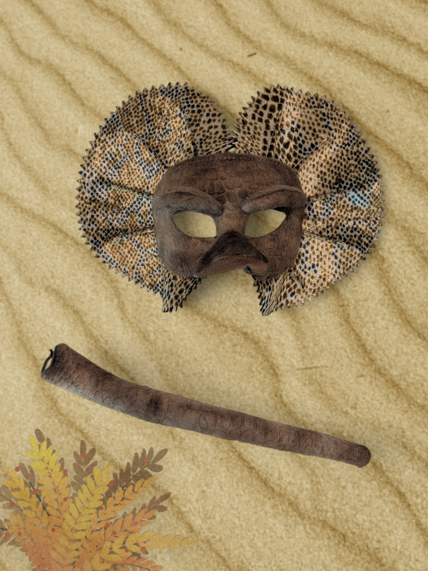Frill Neck Lizard - Animal Mask & Tail Set