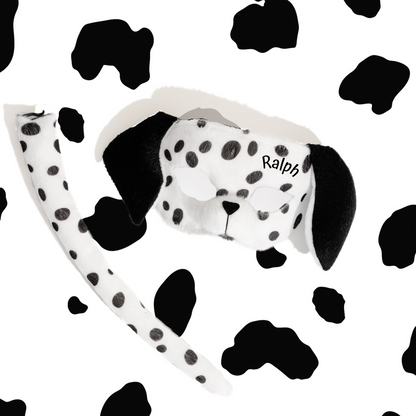 Personalised Dalmatian Mask and Tail Set Kids Little Safari