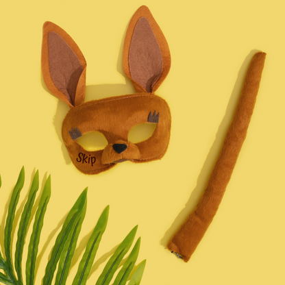 Personalised Kangaroo Mask and Tail Set Kids Little Safari